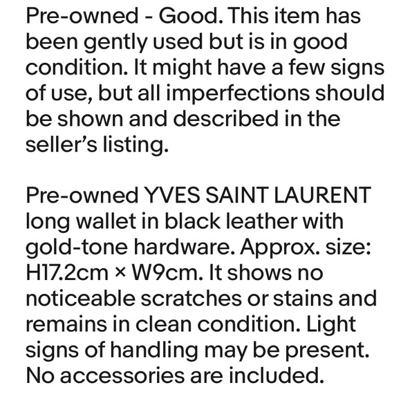 Yves Saint Laurent Black Wallet with Gold Accents - Picture 12 of 12